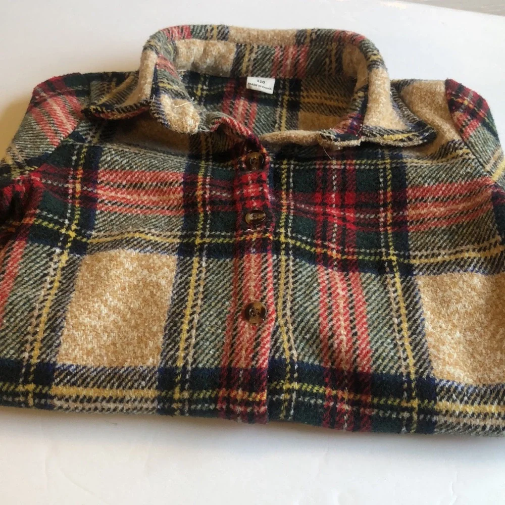 Girls plaid button down flannel